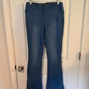 Classic Blue Flared Denim Pull-On Pants